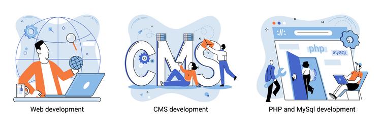 website architecture concepts web development vector image