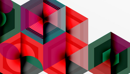abstract geometric composition hexagonal prisms vector image