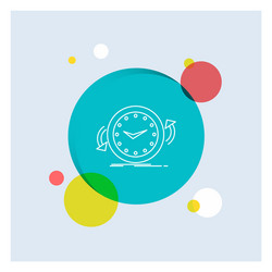backup clock clockwise counter time white line vector image