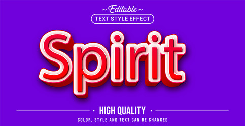 editable text style effect - red spirit vector image