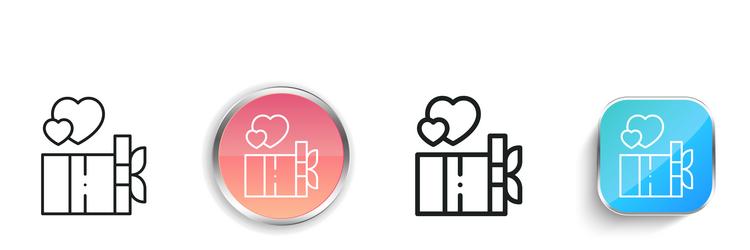 gift icon thin linear regular and button style vector image