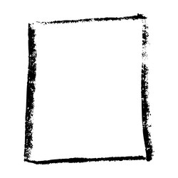 hand-drawn rectangular frame with rough brush vector image