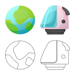 isolated object of mars and space icon set vector image