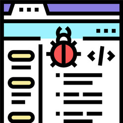 virus coding development color icon vector image