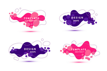 3d gradient spots set with line isolated vector image