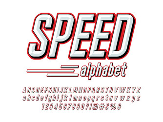 Chisel Alphabet Font - Engraved Style vector image