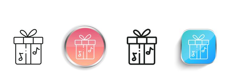 gift icon thin linear regular and button style vector image