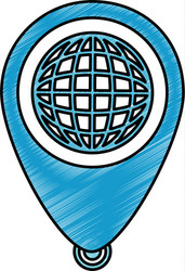 planet with pointer location vector image