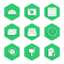 set envelope mail box verification of delivery vector image