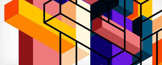 abstract background 3d cubes cubic elements vector image