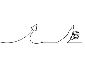 abstract continuous lines arrows with hand vector image