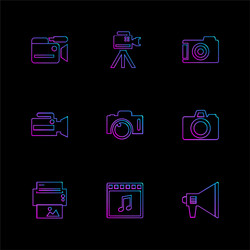 camera recorder capture click photography vector image
