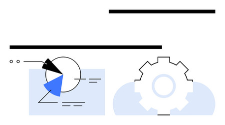 data analysis with graphs and gear representing vector image