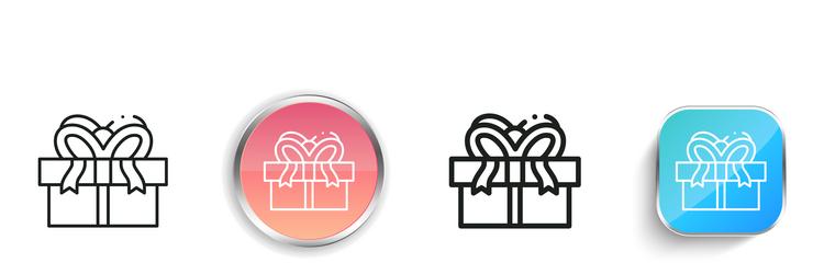 gift icon thin linear regular and button style vector image