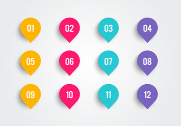 Retro Pin Set with Number Markers vector image