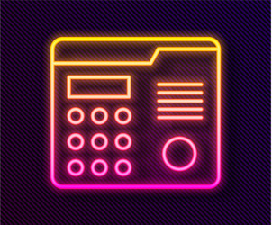glowing neon line house intercom system icon vector image