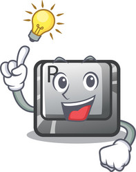 have an idea r button in cartoon game vector image