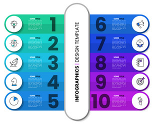 infographic template 10 strips with text numbers vector