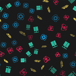 set line police badge server data web hosting ufo vector image