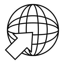 web thin line icon globe with arrow sign vector image