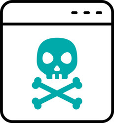 cyber security concept web page with skull icon vector image
