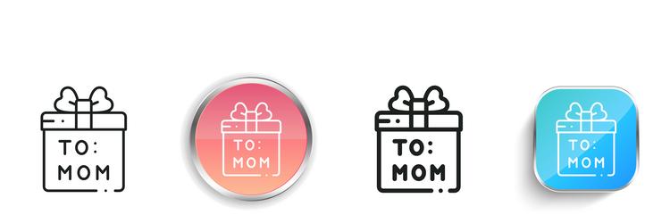 gift icon thin linear regular and button style vector image