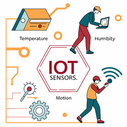 iot sensors icons abstract representation vector image