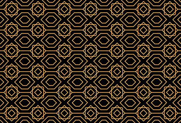 isometric cube gold line seamless pattern vector image