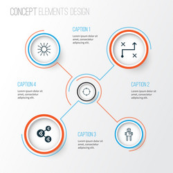 learning icons set collection of algorithm vector image