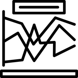 line chart linear style icon design vector image