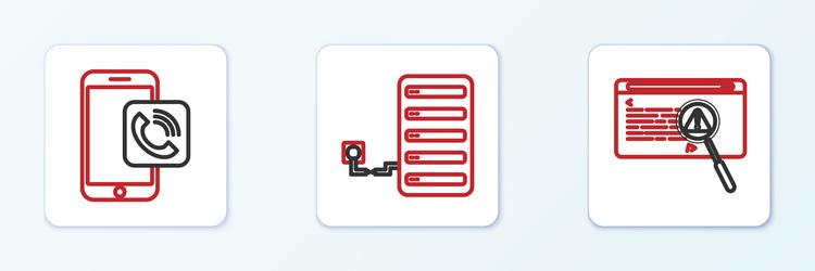 set line system bug concept mobile phone call vector image