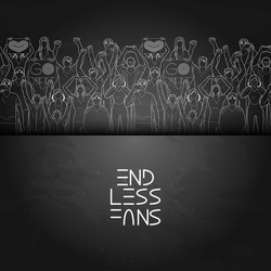 border with cheering fans Vector Image