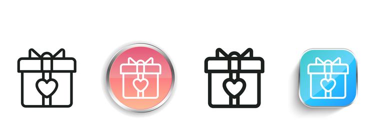 gift icon thin linear regular and button style vector image