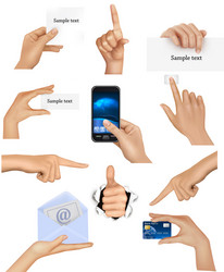 Hands with Business Objects vector image