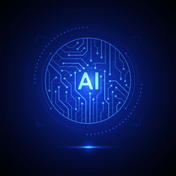 artificial intelligence circuit line style vector image