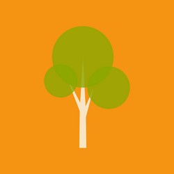 flat with shadow icon and mobile application tree vector image