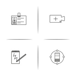 internet technologies simple linear icons set vector image