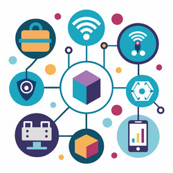 iot sensors icons abstract representation vector image