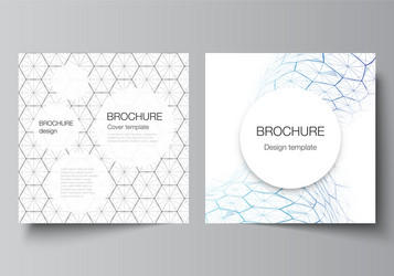 Layout two square format covers design vector