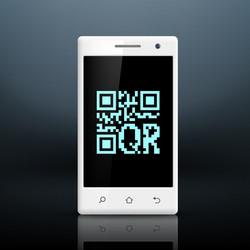 scanning qr code on the screen of your smartphone vector