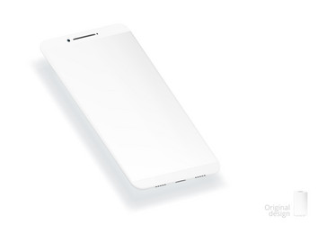 3d white simple smartphone with empty screen vector image