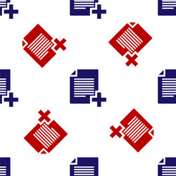 blue and red add new file icon isolated seamless vector image