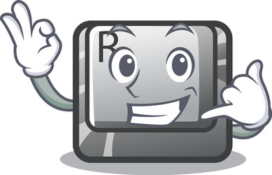 call me r button in cartoon game vector image