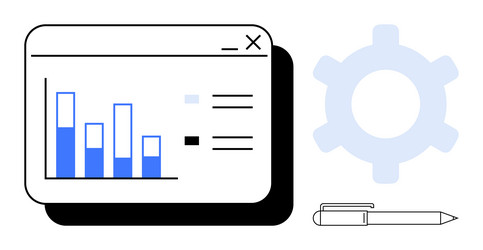 data analytics dashboard with bar chart vector image