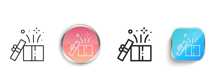 gift icon thin linear regular and button style vector image