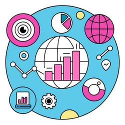global data analysis and insights for business vector image