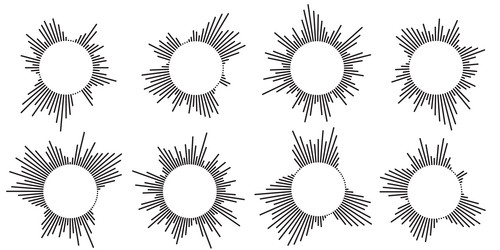set of circular ripple icons concentric circles vector image
