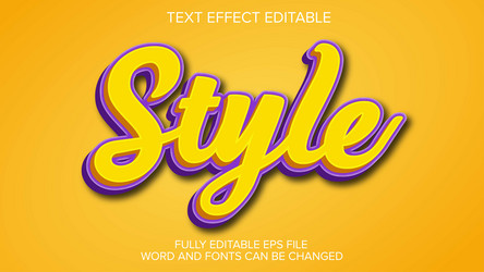 3D Text Effect - Editable Style vector image