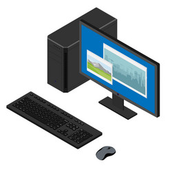 Computer Components Isometric View vector image