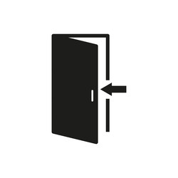 Exit icon open door with an arrow vector